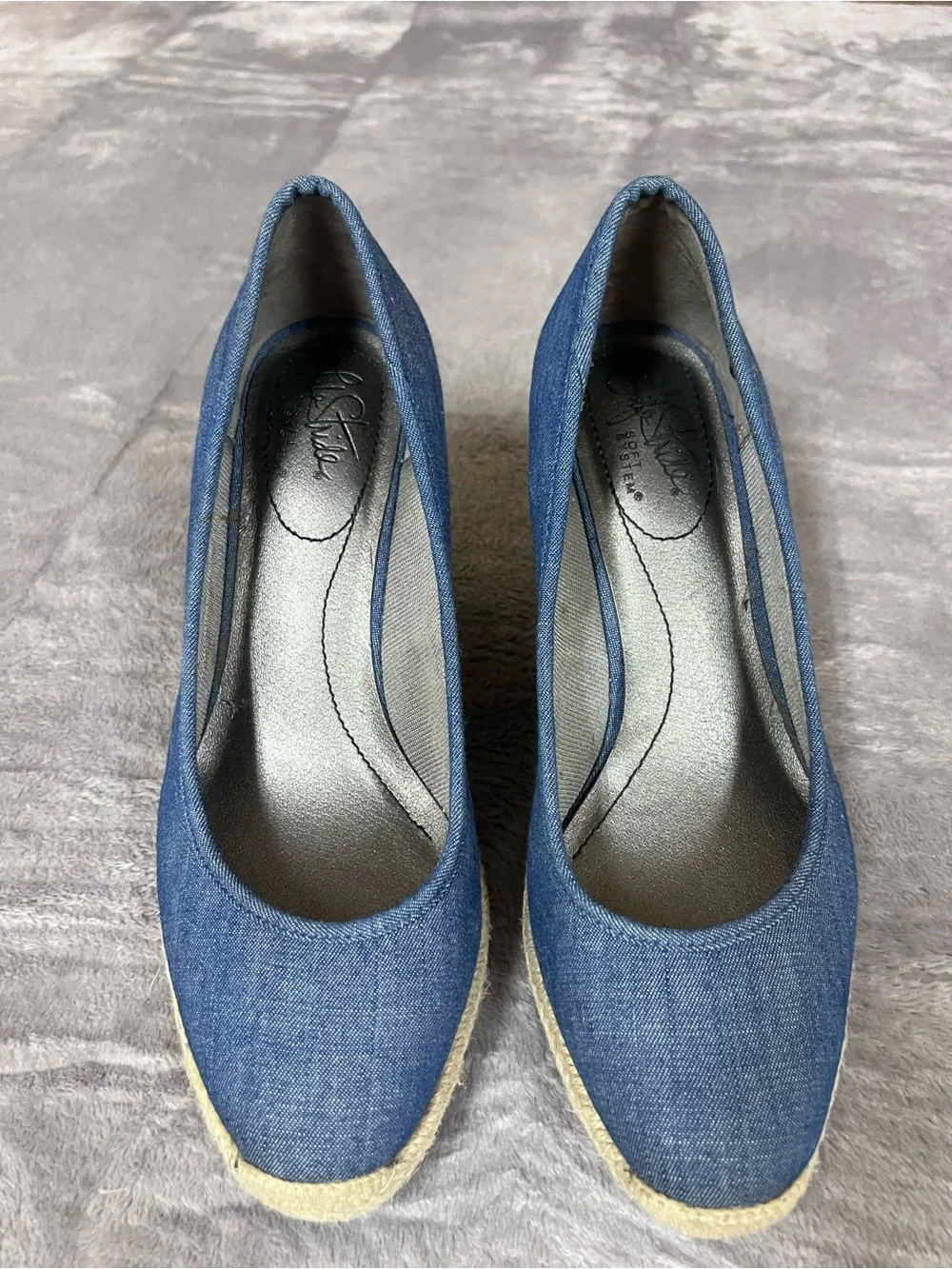 Skechers Denim Blue Espadrille Wedge Heels